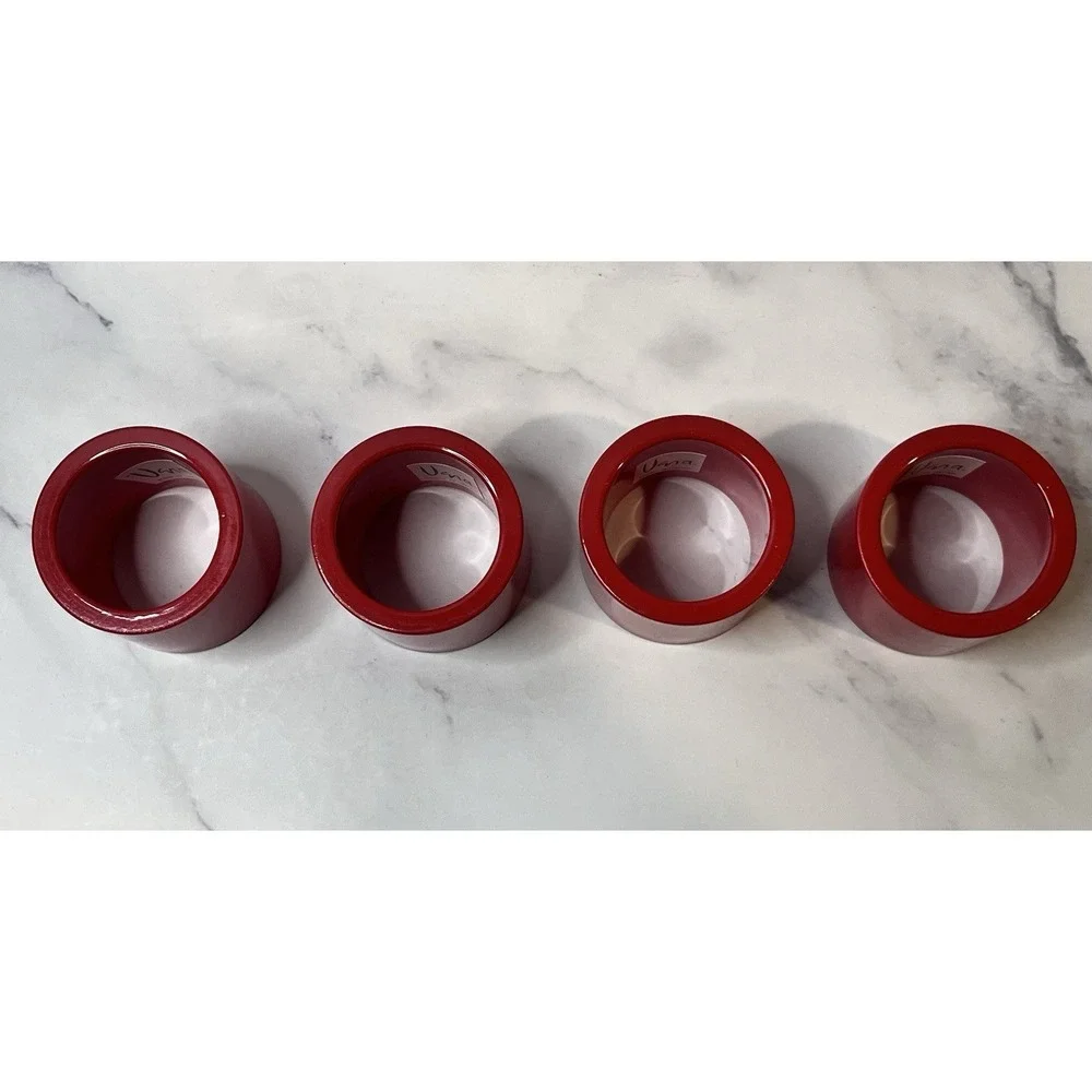 Vintage MCM Ugna Made In Japan Cherry Red Napkin Rings